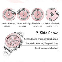 OLEVS Womens Watch Fashion Dress Diamond Female Watches for Ladies Analog Stainless Steel Waterproof Luminous Day Date Two Tone Wristwatch