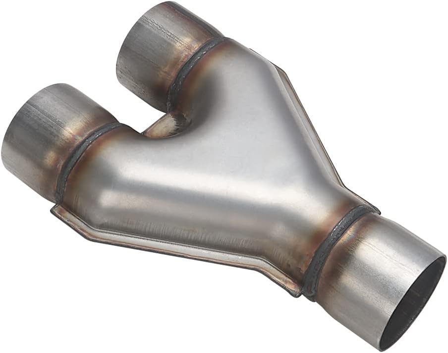 A-KARCK Exhaust Y Pipe 2.5" Inlet, Stainless Steel 10" Long Dual 2.5" Outlet Y Pipe Withstands High Temperatures(Wide-bo