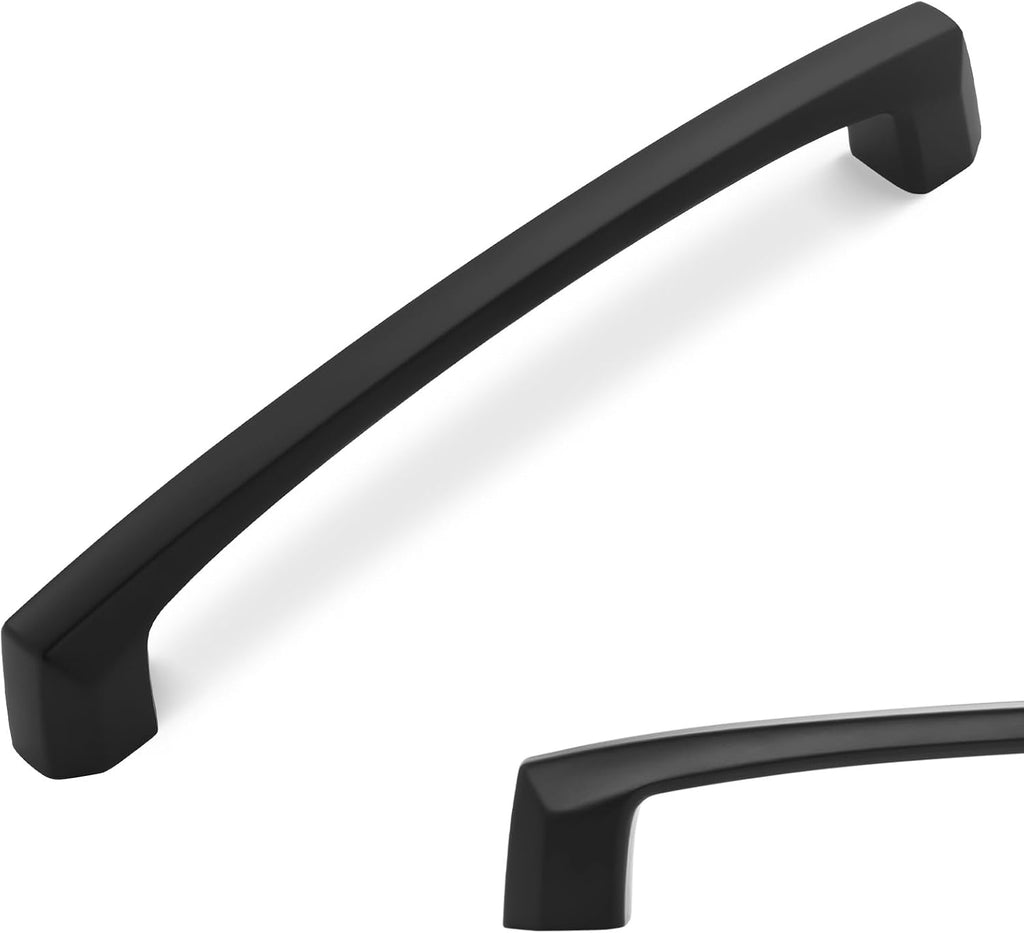 BUKOBYHE 10 Pack 5 Inch Kitchen Cabinet Handles Matte Black Cabinet Pulls Zinc Alloy Drawer Pulls Solid Kitchen Hardware