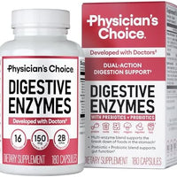 Physician's CHOICE Digestive Enzymes for Bloating & Digestion - Fast-Acting 16 Enzyme Formula with Organic Prebiotics & Probiotics for Gut & Digestive Health - Meal Time Discomfort Relief - 180 CT