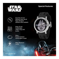 Reloj de cuarzo analógico Star Wars para adultos, diseño vintage con carcasa de acero inoxidable y resistencia al agua