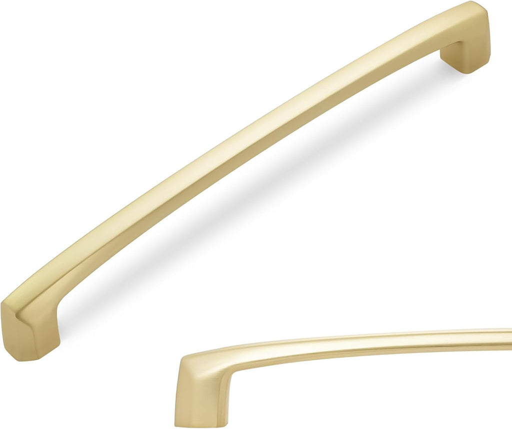 BUKOBYHE 10 Pack 7 Inch Kitchen Cabinet Handles Brushed Brass Cabinet Pulls Zinc Alloy Drawer Pulls Solid Kitchen Hardwa