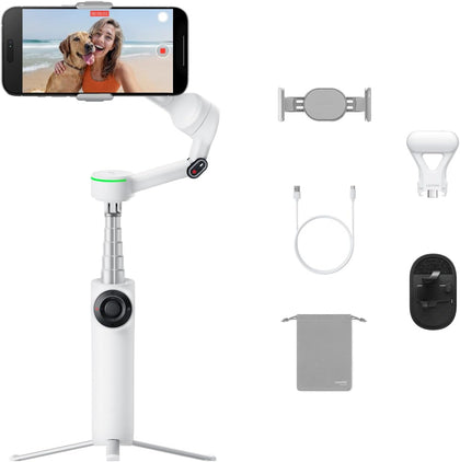Insta360 Flow 2 Pro - Summit White — Estabilizador gimbal para celular con IA