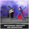 DC Comics, Metal Force Transforming Batwing, 2-in-1 Playset, Includes Batman and Superman Figures, with Projectiles and Character Cards, Kids Toy for Boys Ages 4 and Up