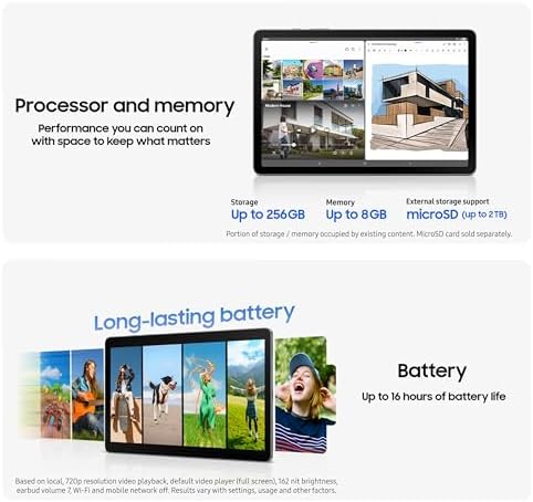 Samsung Galaxy Tab S10 Lite, 6GB RAM, 128GB, 2TB Expand, Long Battery Life, 10.9” LCD, S Pen for Note-Taking, Exynos 1380, Circle to Search, AI Tools, Gray