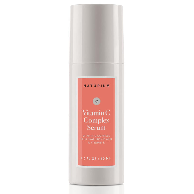 Naturium Suero Facial Complejo de Vitamina C con Acido Hialuronico y Vitamina E, Tratamiento Antienvejecimiento, 30ml