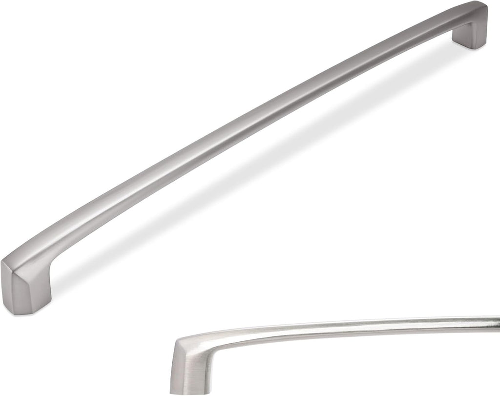 BUKOBYHE 6 Pack 12-3/5 Inch(320mm) Kitchen Cabinet Handles Brushed Satin Nickel Cabinet Pulls Silvery Drawer Pulls Zinc