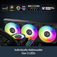 ARCTIC Liquid Freezer III Pro 360 A-RGB - AIO CPU Cooler, 3 x 120 mm Water Cooling, 38 mm Radiator, PWM Pump, VRM Fan, AMD AM5/AM4, Intel LGA1851/1700 Contact Frame - Black