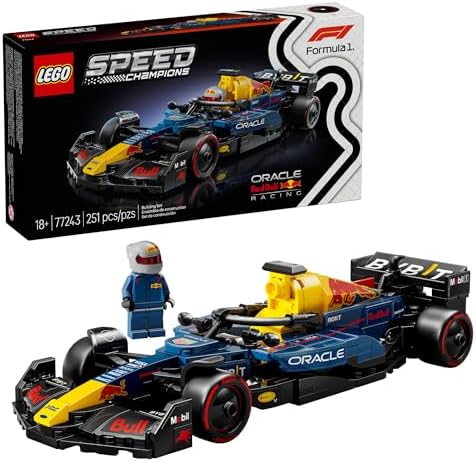 LEGO Speed Champions Oracle Red Bull Racing RB20 F1 Race Car Model Kits - Building Set for Adults, Ages 18+ with Realistic Features - Red Bull F1 DIY Crafts for Display - Gift Idea for Fans - 77243