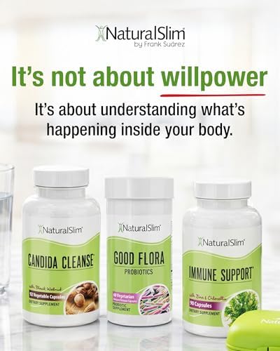 NaturalSlim Gut Cleanse Support Supplements Bundle - Candiseptic Kit Anti Overgrowth, Gut & Colon Cleansing 242 Capsules Total - 28 Days Cleansing Program Formulated by Frank Suarez (1 Pack)