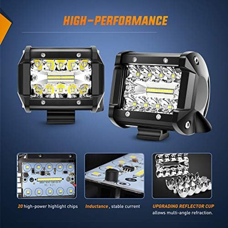 Ofertaza, Nilight LED Light Bar 2PCS 60W 4 Inch Flood Spot Combo LED Work
