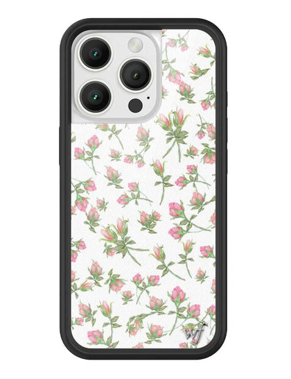 Wildflower Cases - Pink Posie Rosie, Compatible with Apple iPhone 16 Pro | Floral White Popular Aesthetic Cute Trendy - Protective Black Bumper, 4ft Drop Test Certified, Women Owned Small Business