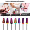 MelodySusie Professional 5 in 1 Nail Drill Bits, 3/32'' Carbide Tungsten Multi-function, Suitable for Manicure Pedicure Cuticle Gel Polishing, Purple, Fine