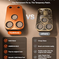 TORRAS for iPhone 17 Pro Max Camera Lens Protector, Cosmic Orange, 1 Pack | One-Piece Camera Protection, Full Camera Island Coverage, 1:1 Invisible Fit, Metal Frame & 9H+ Glass, 12FT Drop Protection