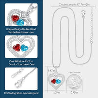 Ofertaza, LOUISA SECRET 925 Sterling Silver Two Hearts Birthstone