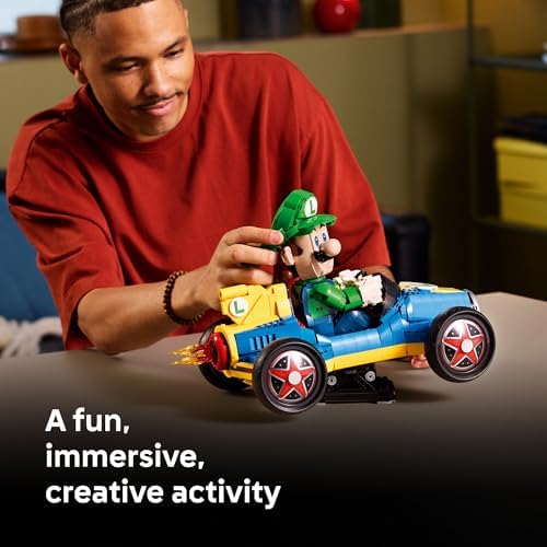 LEGO Mario Kart - Luigi & Mach 8 - Building Set for Adults, Ages 18+ - Nintendo Collectible for Fans - Gift for Men & Women - Bedroom or Bookshelf Decor - 72050