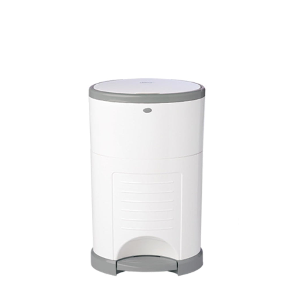 Diaper Dekor EKO MINI Diaper Pail, White, ONLY Eco-Friendly Diaper Pail Made with 70% Recycled Materials, Hands-Free: St