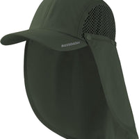 BASSDASH UPF 50+ Foldable Fishing Hat Baseball Cap with Removable Neck Flap Portable for Men Women Golf Hiking