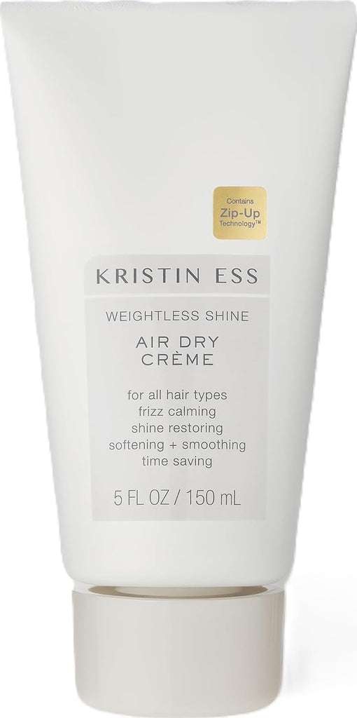 Kristin Ess Hair Weightless Shine Air Dry Cream for Curl Definition, Smoothing + Blowout Prep - Frizz Control - Light Ho