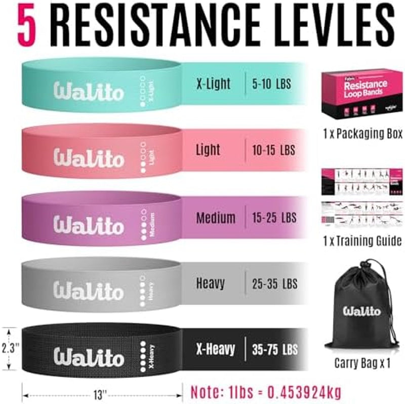 Ofertaza, WALITO Fabric Resistance Bands for Working Out