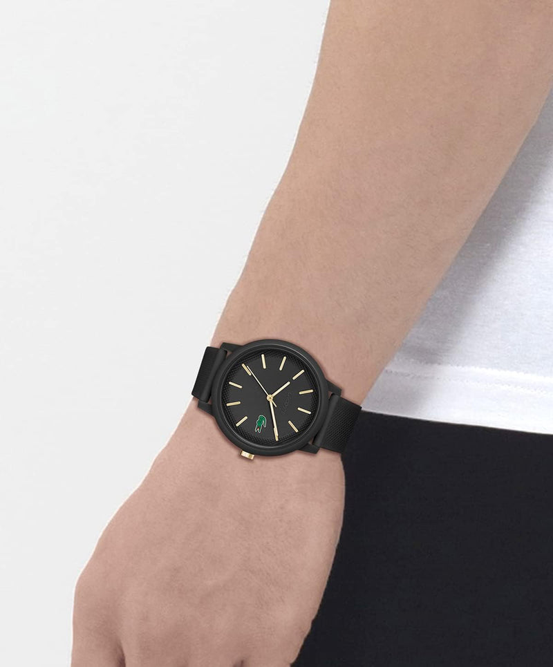Reloj Lacoste 12.12 Cronógrafo - Correa de Silicona 42mm (Negro)