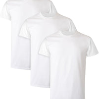 Hanes Mens Cotton, Moisture-wicking Crew Tee Undershirts, Multi-packs, White - 3 Pack, X-Large US