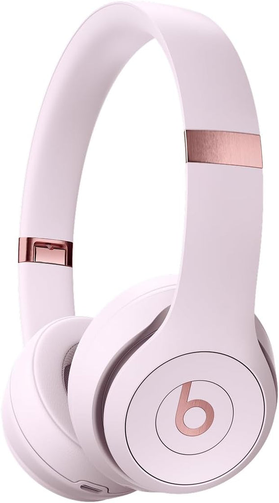 Beats Solo 4 - Wireless On-Ear Bluetooth Headphones, Up to 50-Hour Battery Life, Ultra-Lightweight Comfort, Powerful and Balanced Sound, Apple & Android Compatible - Cloud Pink - Metallic Pink