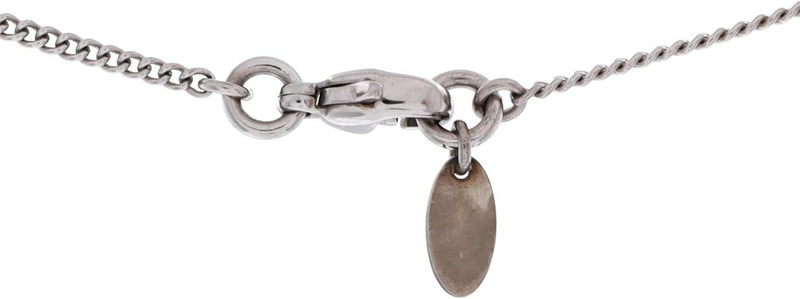 CHANEL Pre-Loved CC Crystal Logo Necklace Metal, Silver
