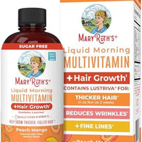 MARYRUTH'S Liquid Multivitamin+Hair Growth | Biotin 10000mcg | Lustriva Hair Growth Supplement | Clinically Tested in Women for Thicker Hair&Facial Wrinkle | Skin Care | Ages 18+ | 15.22 Fl Oz