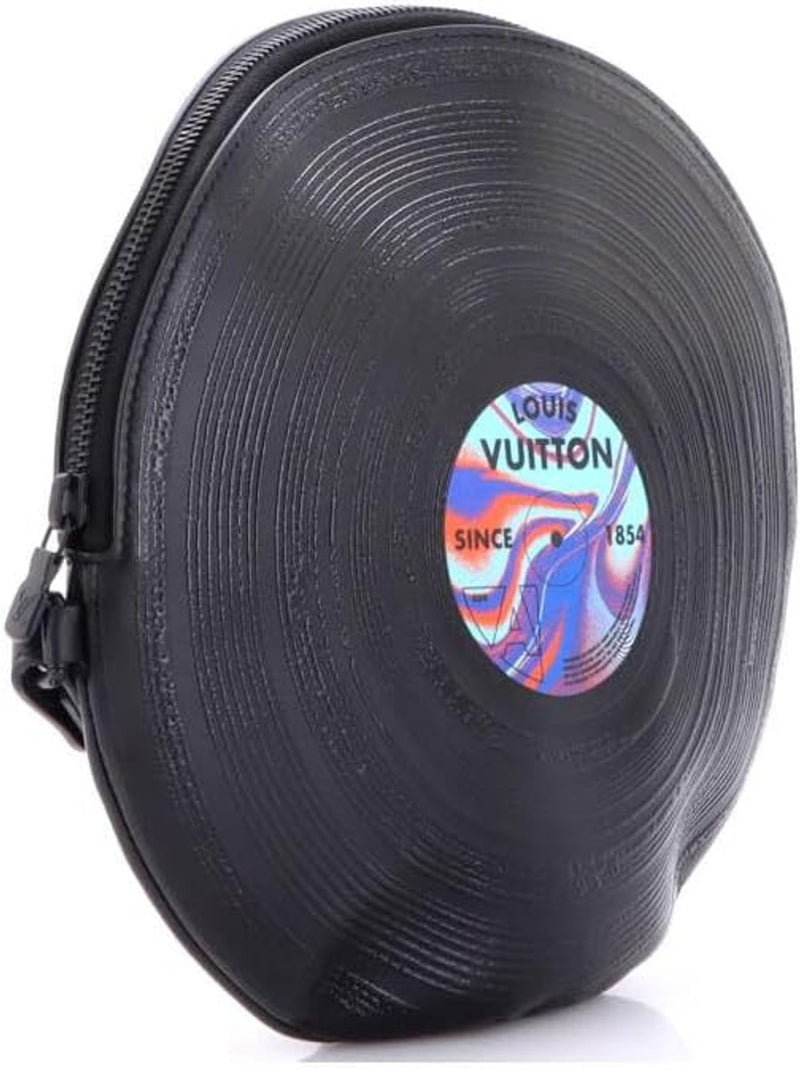 Louis Vuitton Estuche de mano para discos de vinilo de segunda mano, color negro