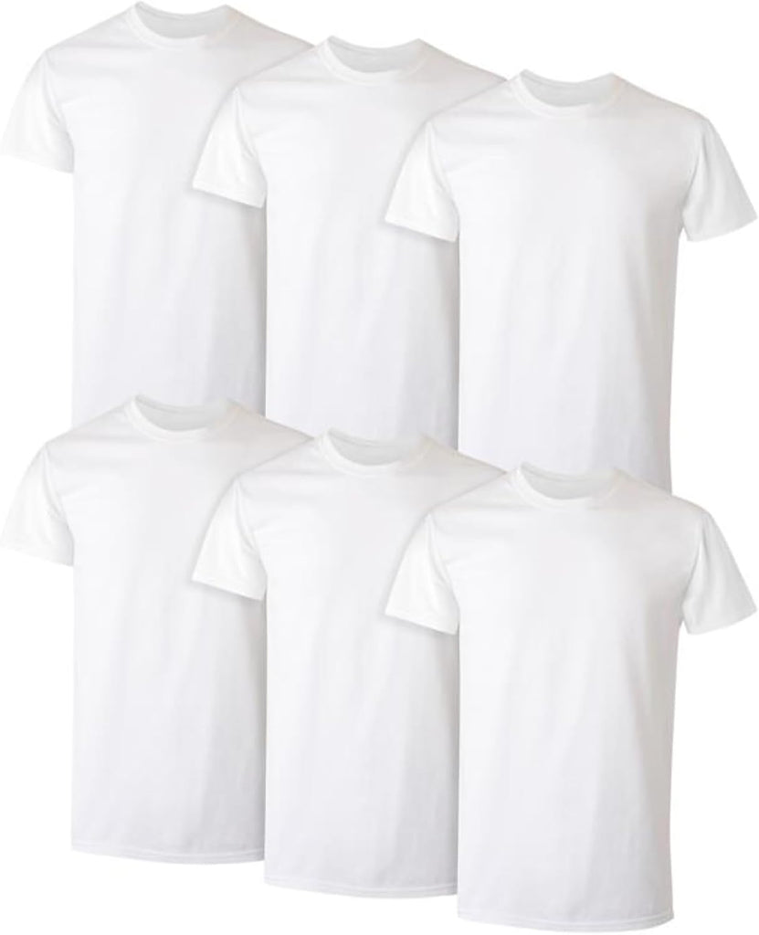 Hanes Men's FreshIQ Crew T-Shirt 6 Pack XXL White