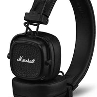 Marshall Major V Wireless On-Ear Bluetooth Headphones - 100+ Hr Playtime | Detachable Audio Cable | Microphone for Calls | Lightweight, Foldable Design for Travel - Black