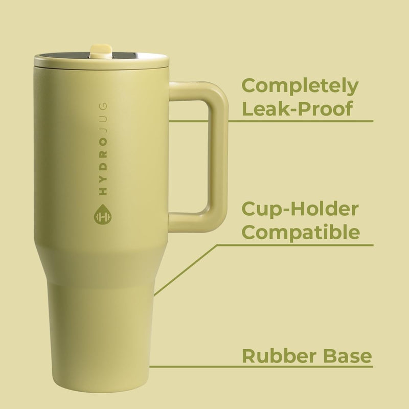 HydroJug Traveler - 40 oz Water Bottle with Handle & Flip Straw