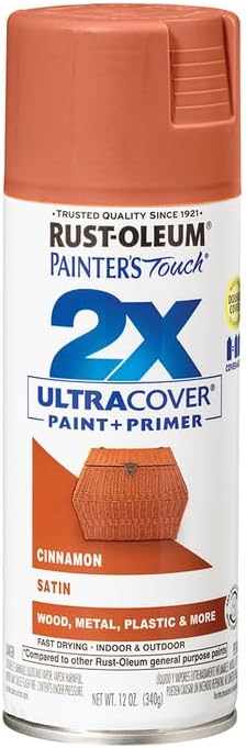 Rust-Oleum 334061-6PK Painter's Touch 2X Ultra Cover Spray Paint, 12 oz, Satin Cinnamon, 6 Pack