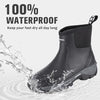 WOVENPAK Waterproof Garden Shoes Rain Boots for Men, Ankle Rubber Work Boots, Insulated Outdoor Mud Boot for Gardening, Hunting, Farming, Camping and Yard, Size 6-13