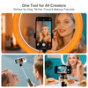 Wireless Vlog Selfie Monitor Screen for iPhone & Android, Bluetooth Remote, 180° Flip, Magnetic Stand, Wide Screen Mode, 1800mAh Battery, Rear Camera Live View for TikTok & YouTube (White)