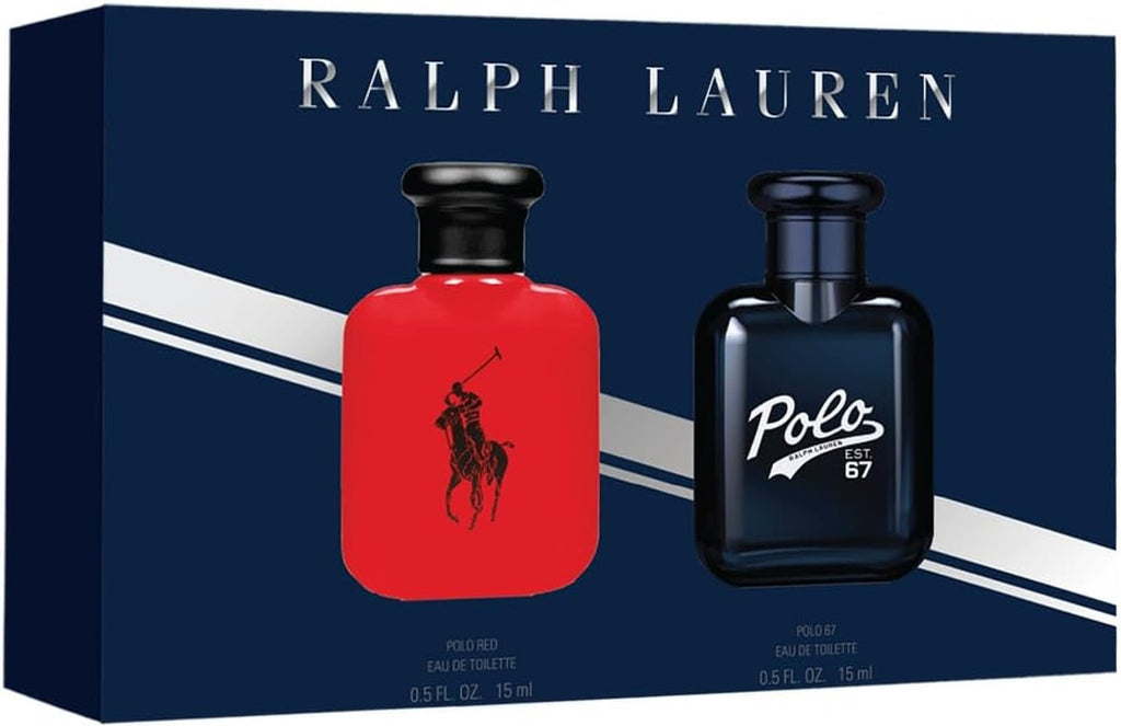 RALPH LAUREN FRAGRANCES Ralph Lauren World of Polo Duo Gift Set, Men's Cologne with Polo Red & Polo 67, Travel Spray Fragrance Set for Dad, 2 x 15 mL