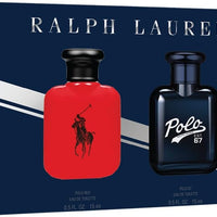 RALPH LAUREN FRAGRANCES Ralph Lauren World of Polo Duo Gift Set, Men's Cologne with Polo Red & Polo 67, Travel Spray Fragrance Set for Dad, 2 x 15 mL