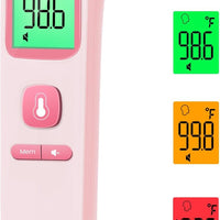 No-Touch Thermometer for Adults, Kids, Babies, 1-Sec Fast Accurate (Pink)