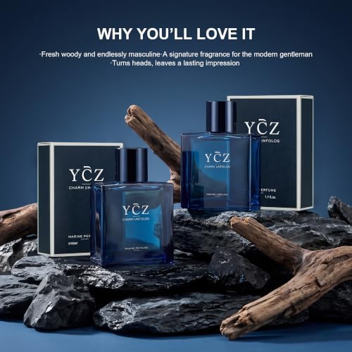 Ycz Midnight Marine Eau De Parfum For Men, 1.7 Fl Oz(2Pack)