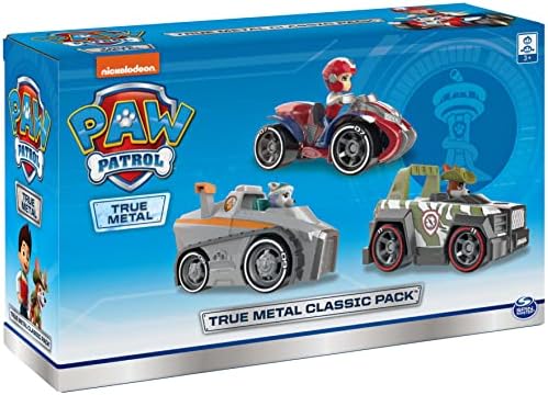 Paw Patrol, True Metal Classic Pack of 3 Collectible Die-Cast Vehicles, 1:55 Scale