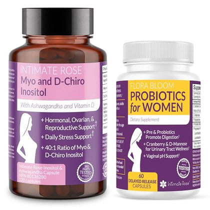Save 10% on Women's Wellness Bundle – Myo-Inositol & D-Chiro Inositol + Complete Vaginal Probiotics for Hormonal Balance, Gut, and Vaginal Health