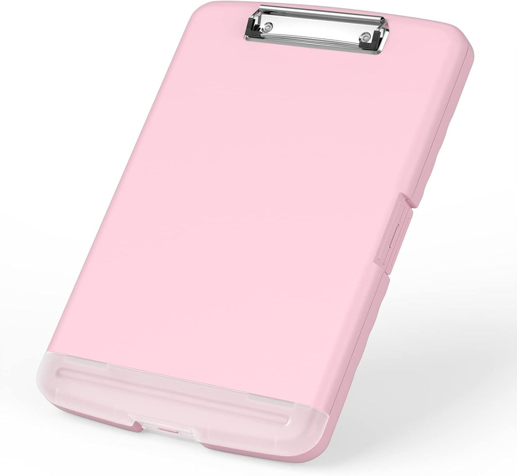 Rimilak Clipboard with Storage, 8.5 x 11'' High Capacity Clip Board, Pink