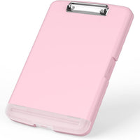 Rimilak Clipboard with Storage, 8.5 x 11'' High Capacity Clip Board, Pink