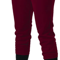 Alleson Athletic Fastpitch Softball Pants for Women. Low Rise Double Knit Maroon Softball Pants with Belt Loop (Style 60
