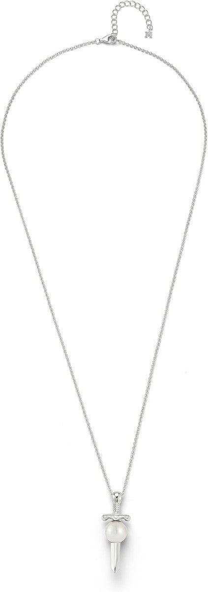 MATEO New York Sterling Silver Sword in Pearl Necklace
