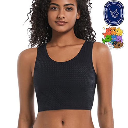 LGBT UNICORNS Chest Binder, Pullover Design Binder Trans, Moisture-Wicking, with 1PC Fragrance Card & 1PC Sticker, Black