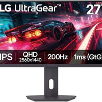 LG 27G610A-B 27-inch Ultragear QHD (2560 x 1440) IPS Gaming Monitor, 200Hz, 1ms, AMD FreeSync Premium, VESA DisplayHDR 400, HDMI, DisplayPort, Tilt/Height/Swivel/Pivot Stand, Black