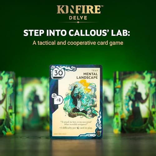 Kinfire Delve: Callous’ Lab – Tactical Solo or 2-Player Card & Dice Game, Puzzle-Focused Adventure with Replayable Depths, Ages 14+, 60+ Min Gameplay (Part of the Kinfire Universe: 5 Standalone Games)