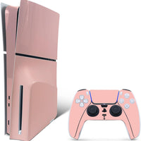 MightySkins Skin Compatible with PlayStation 5 Slim Disk Edition Bundle - Solid Blush | Protective, Durable, and Unique